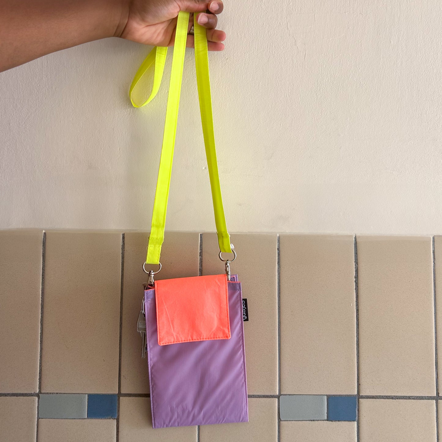 Crossbody tasje Lila-Neon koraal