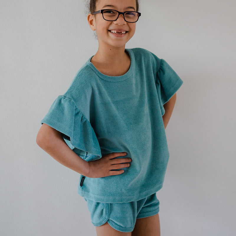 Oversized shirt - badstof blauw