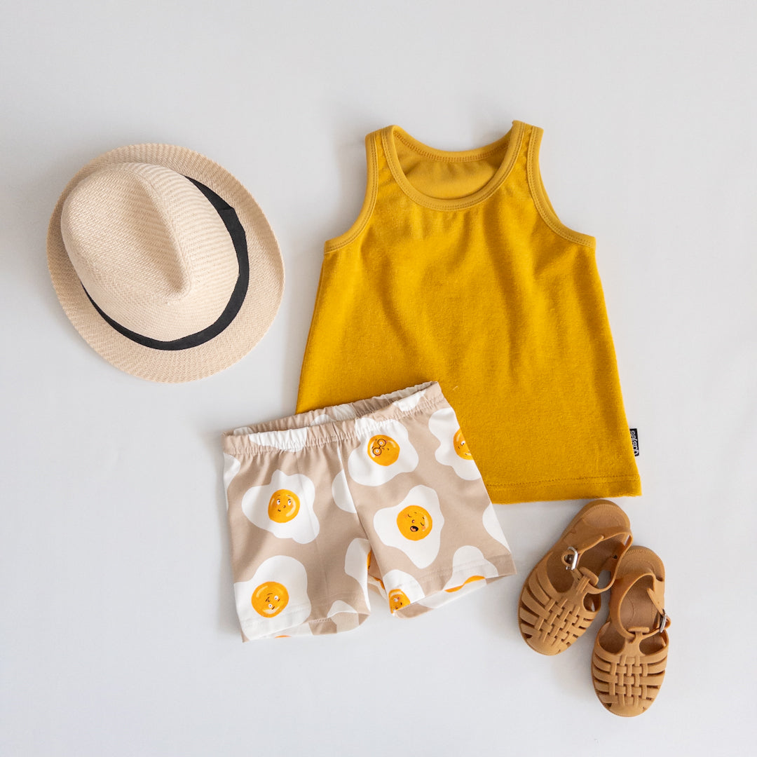 Tanktop badstof - Geel