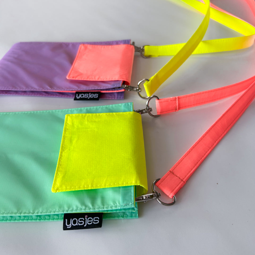 Crossbody tasje Lila-Neon koraal