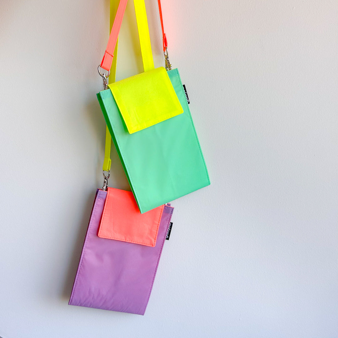 Crossbody tasje Lila-Neon koraal